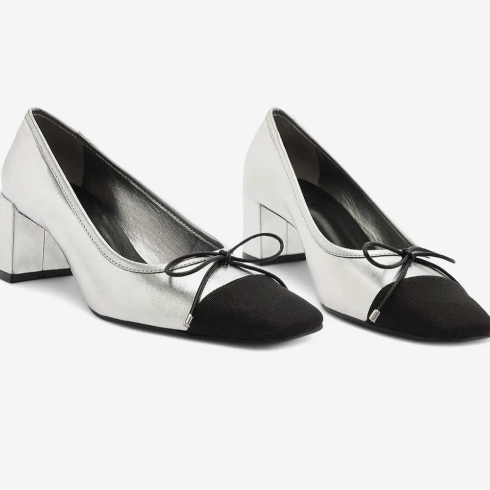 SCHUTZ Silver and Black Block Heels